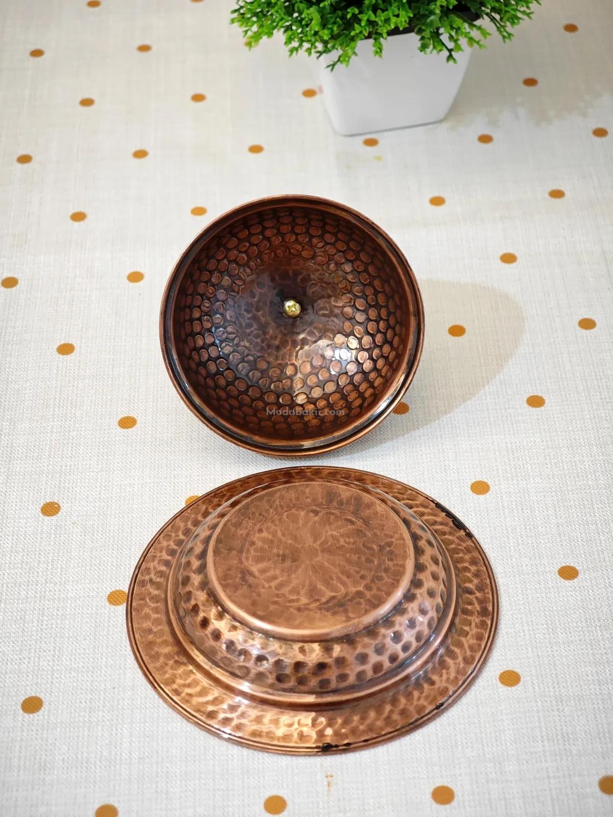 Kapaklı Bakır Lokumluk - Görsel 5