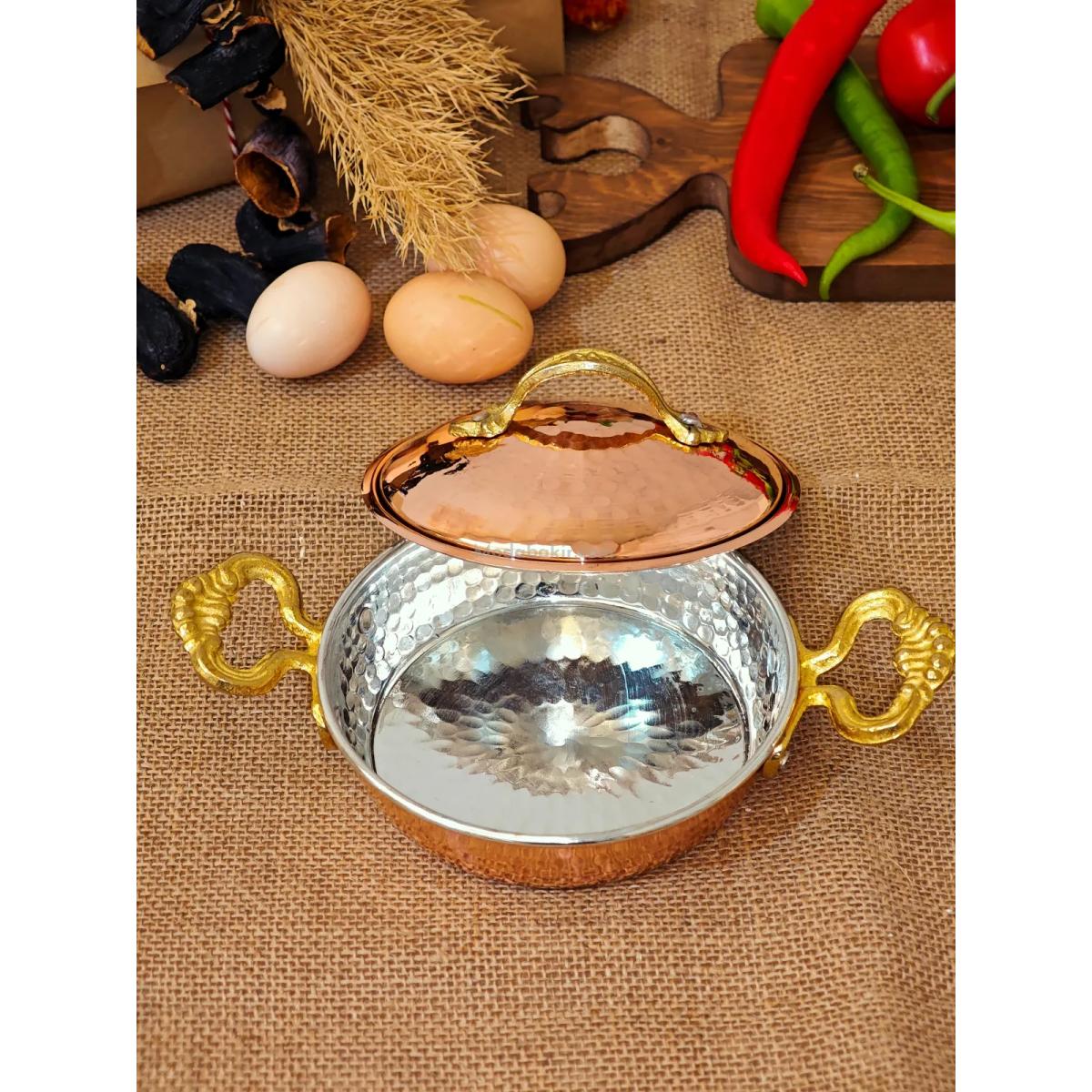 Kapaklı Bakır Tava 14 cm - Görsel 3