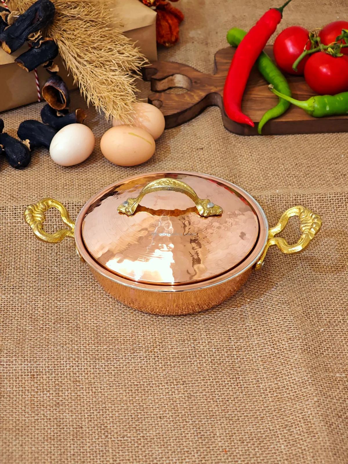 Kapaklı Bakır Tava 14 cm - Görsel 4
