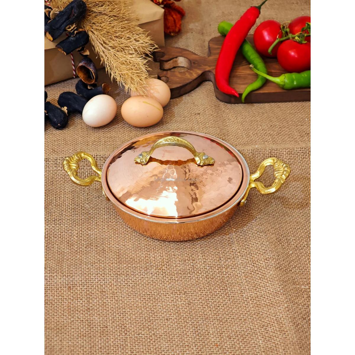 Kapaklı Bakır Tava 14 cm - Görsel 4