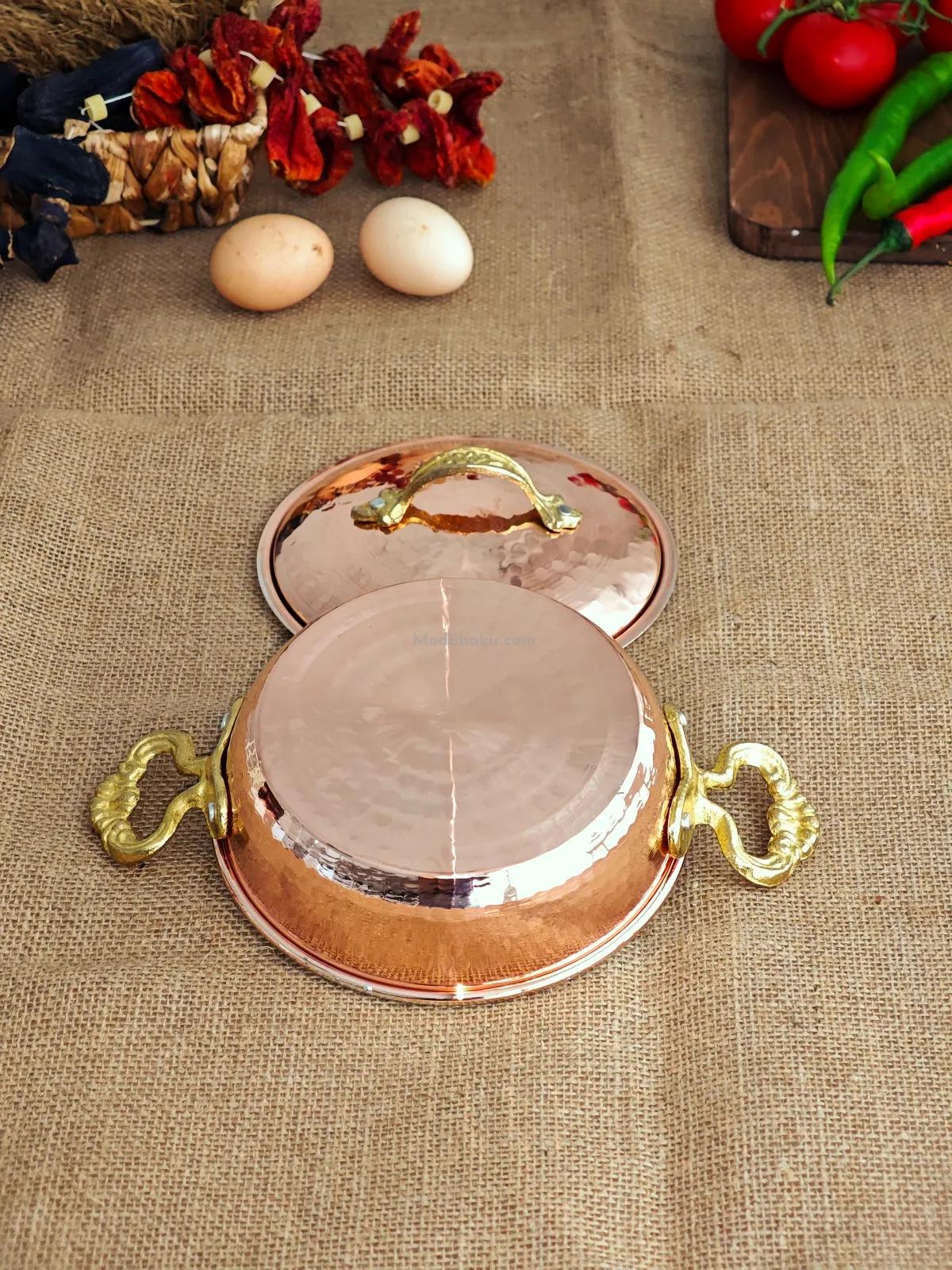 Kapaklı Bakır Tava 14 cm - Görsel 5