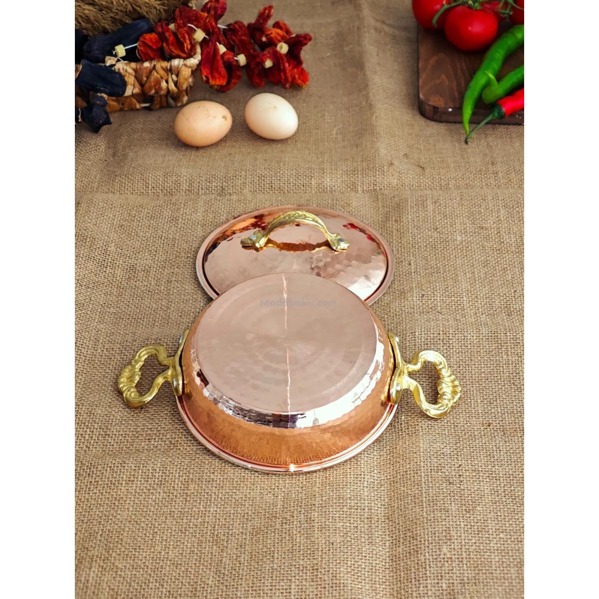 Kapaklı Bakır Tava 14 cm - Görsel 5