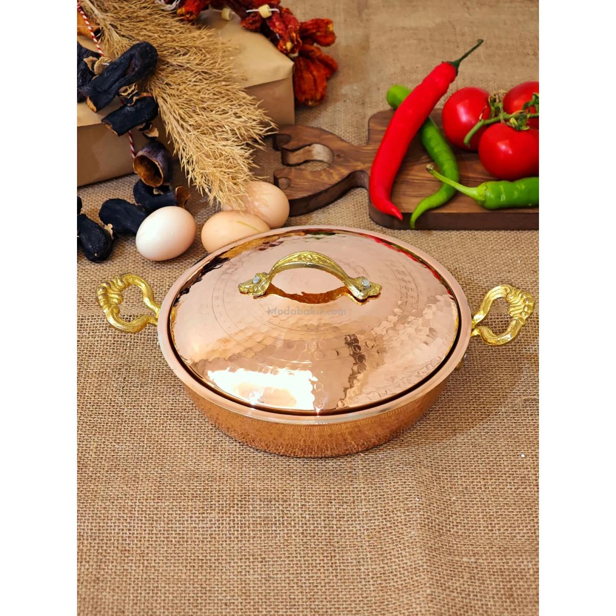 Kapaklı Bakır Tava 18 cm - Görsel 2