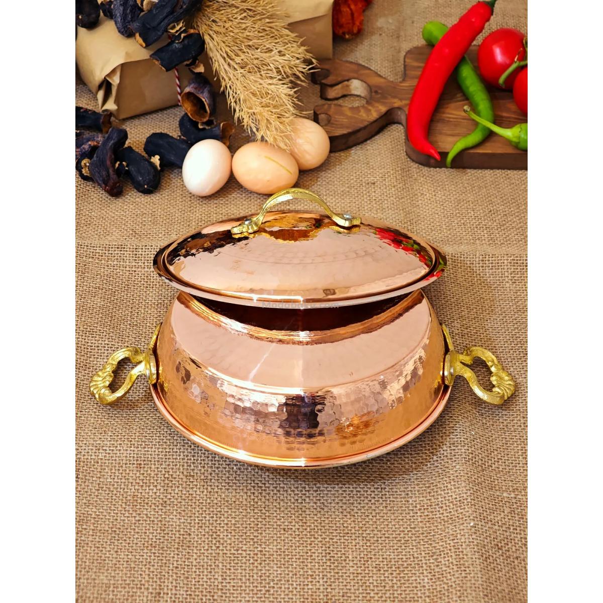 Kapaklı Bakır Tava 18 cm - Görsel 3