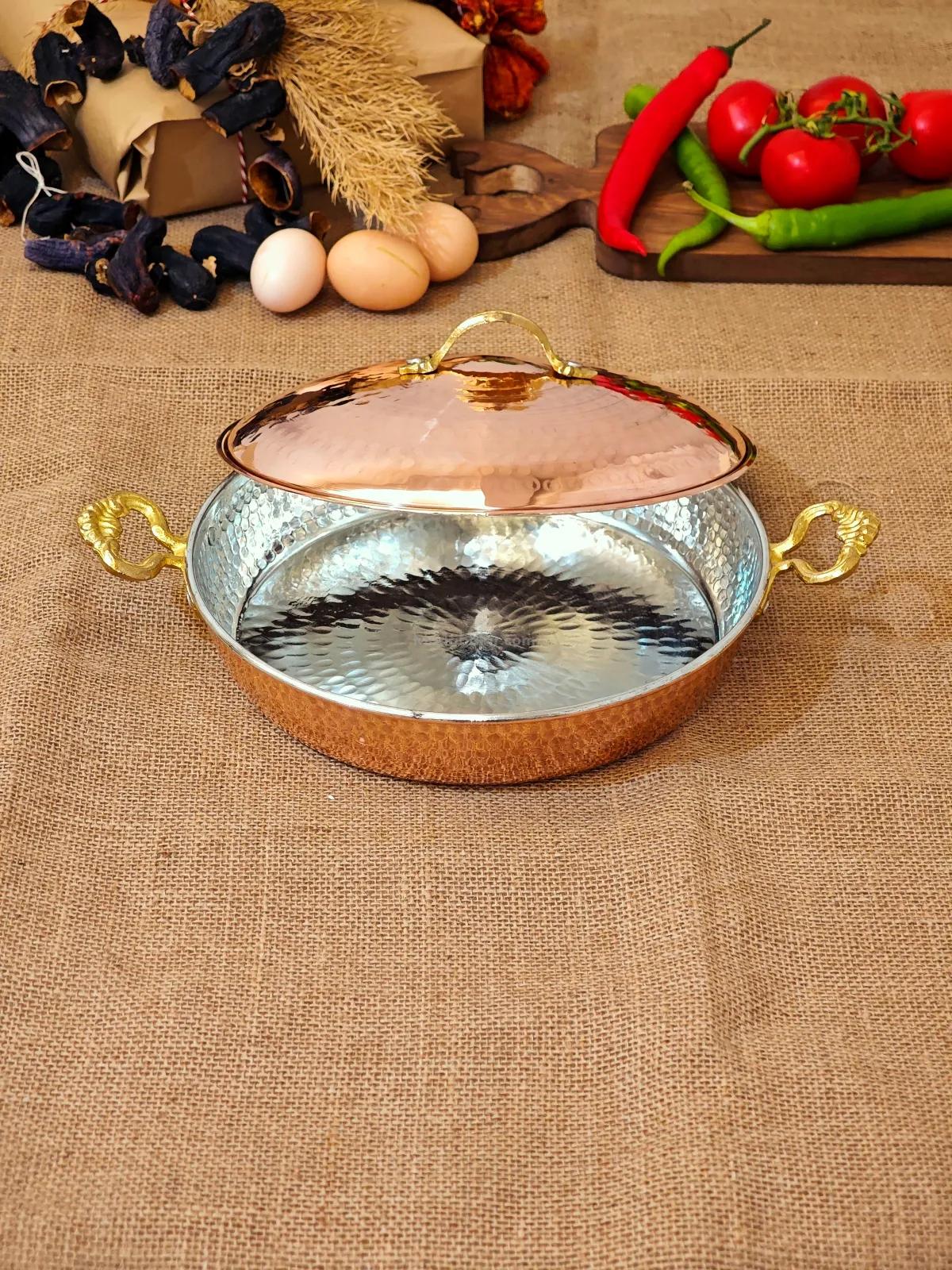 Kapaklı Bakır Tava 18 cm - Görsel 4