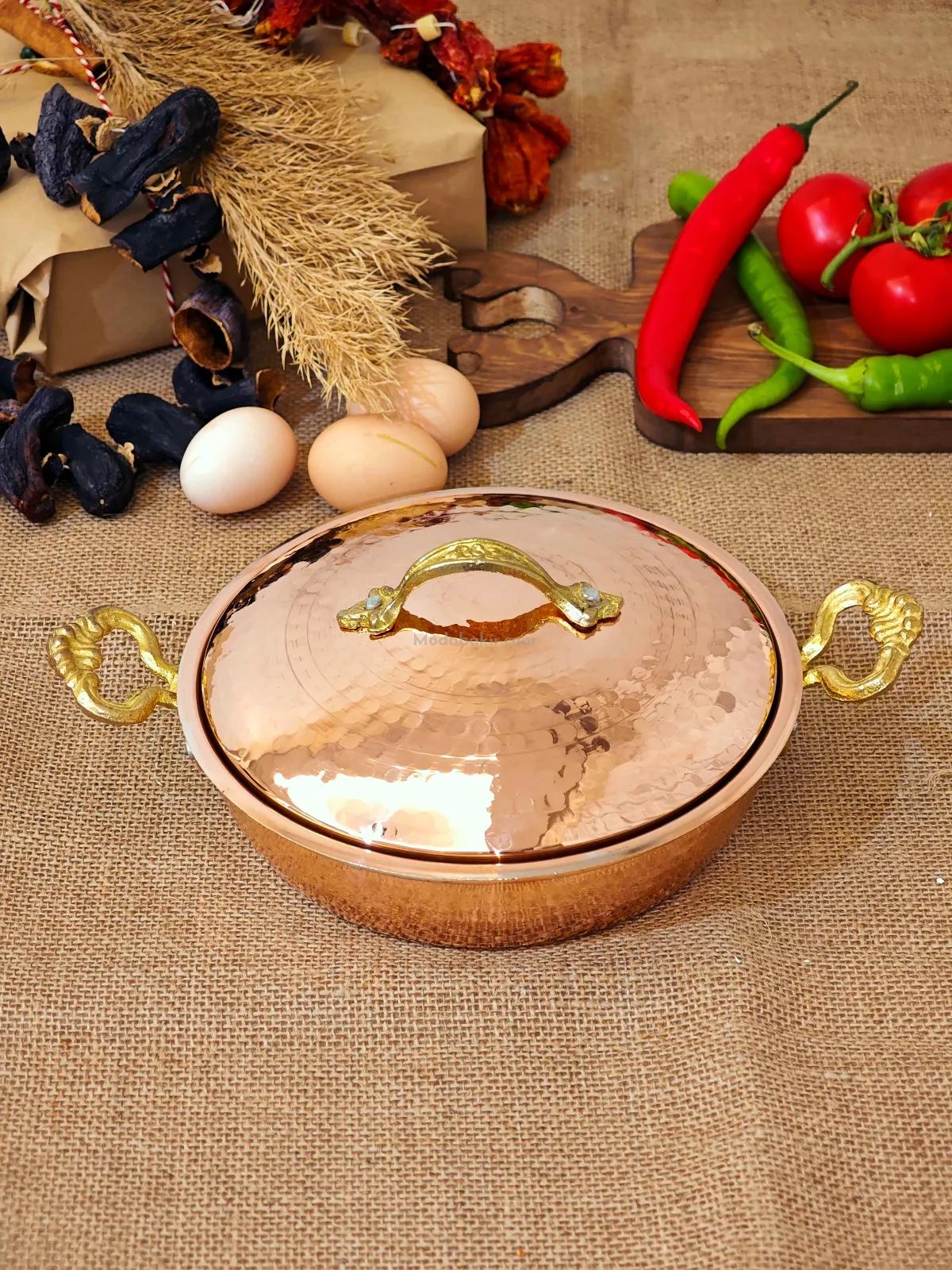 Kapaklı Bakır Tava 18 cm - Görsel 5