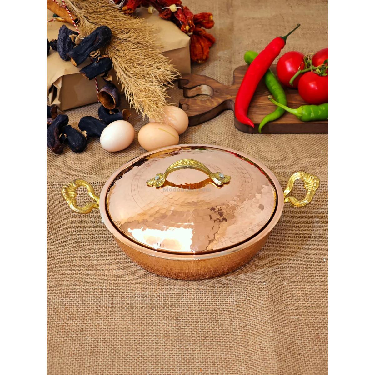 Kapaklı Bakır Tava 18 cm - Görsel 5