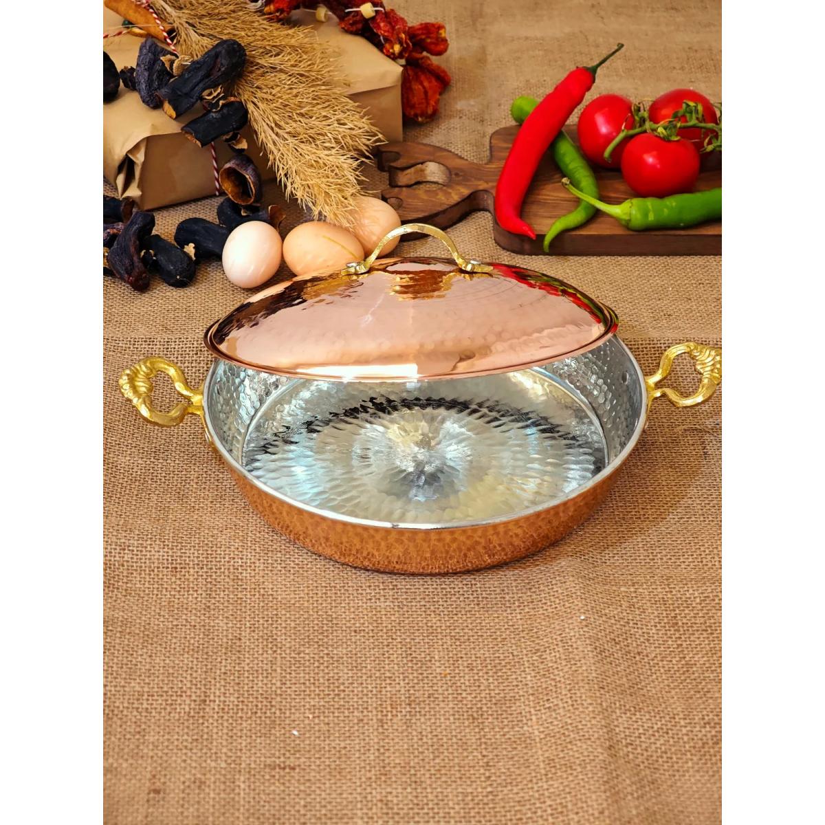 Kapaklı Bakır Tava 22 cm - Görsel 5