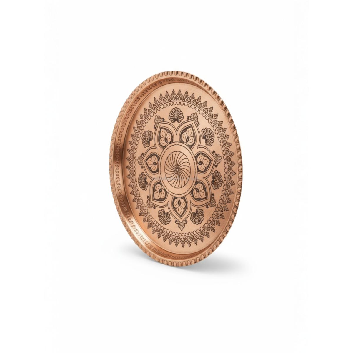 Kırmızı Bakır Şark Köşesi Tepsi 40 Cm - Görsel 6