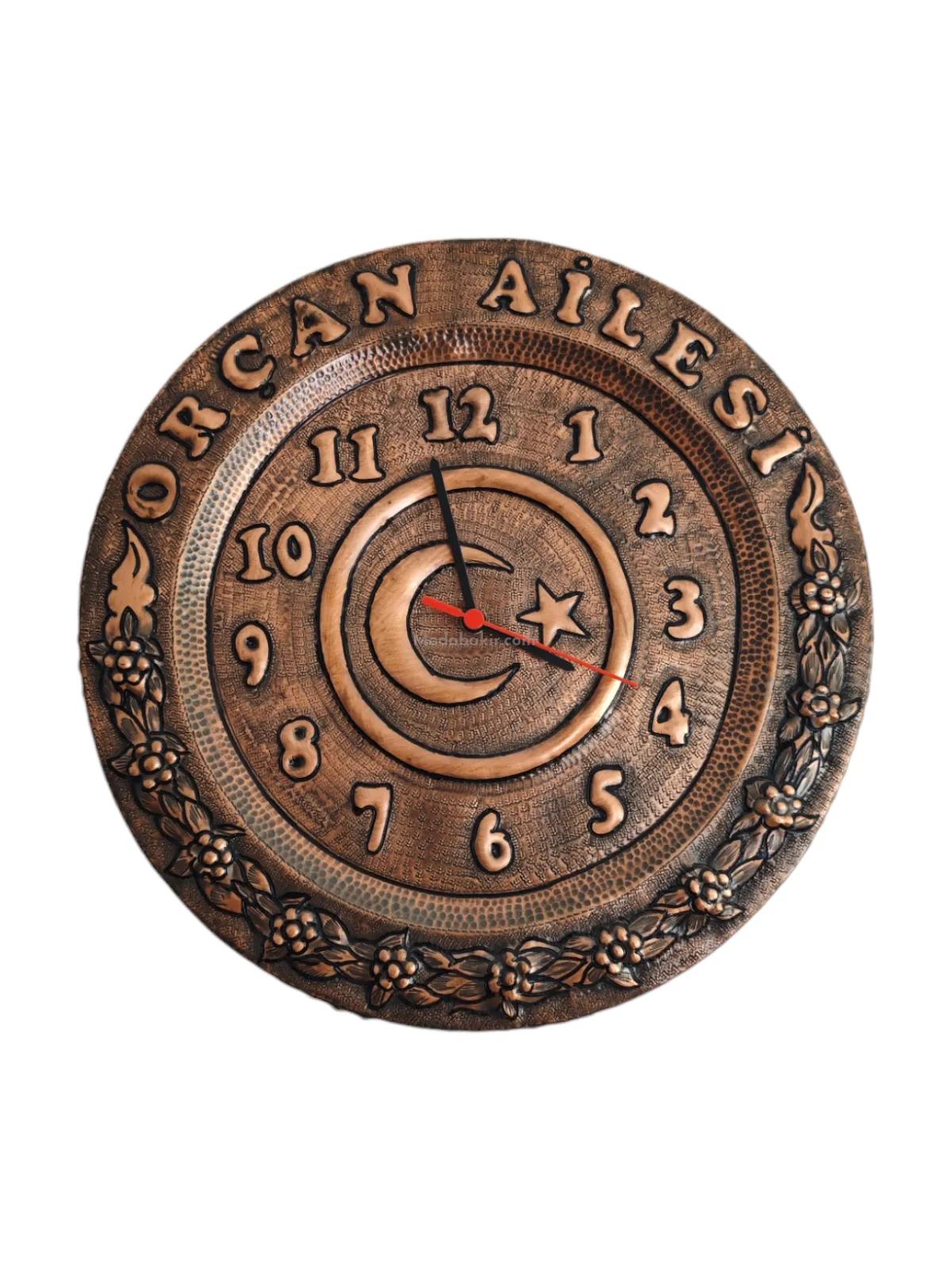 Kişiye Özel Bakır Duvar Saati - Görsel 1