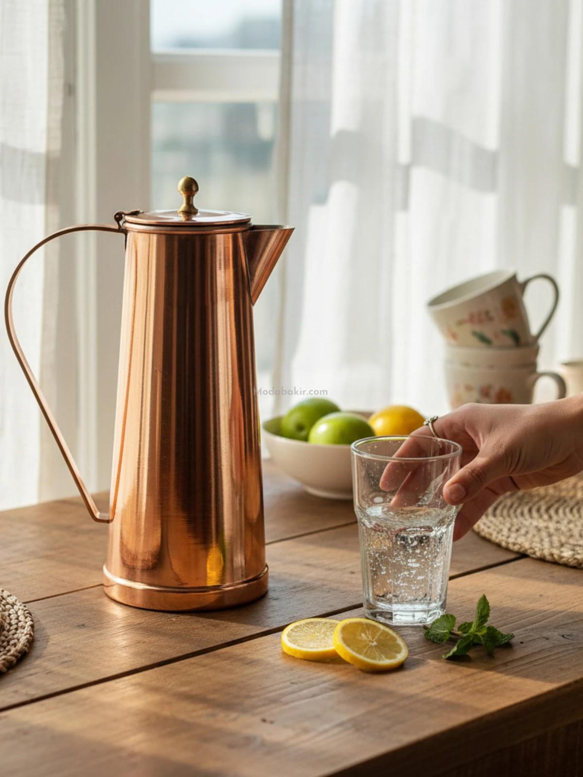 Konik Bakır Sürahi - Görsel 2