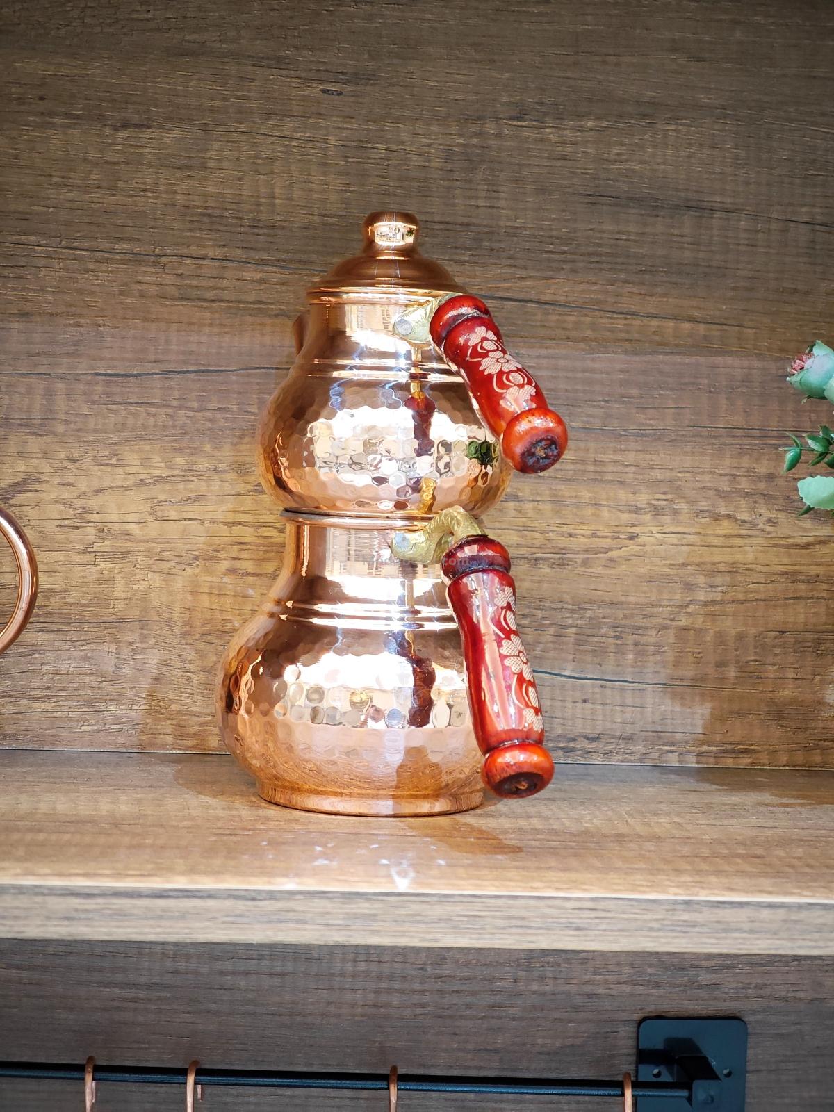 Midi Boy Bakır Çaydanlık - Görsel 2