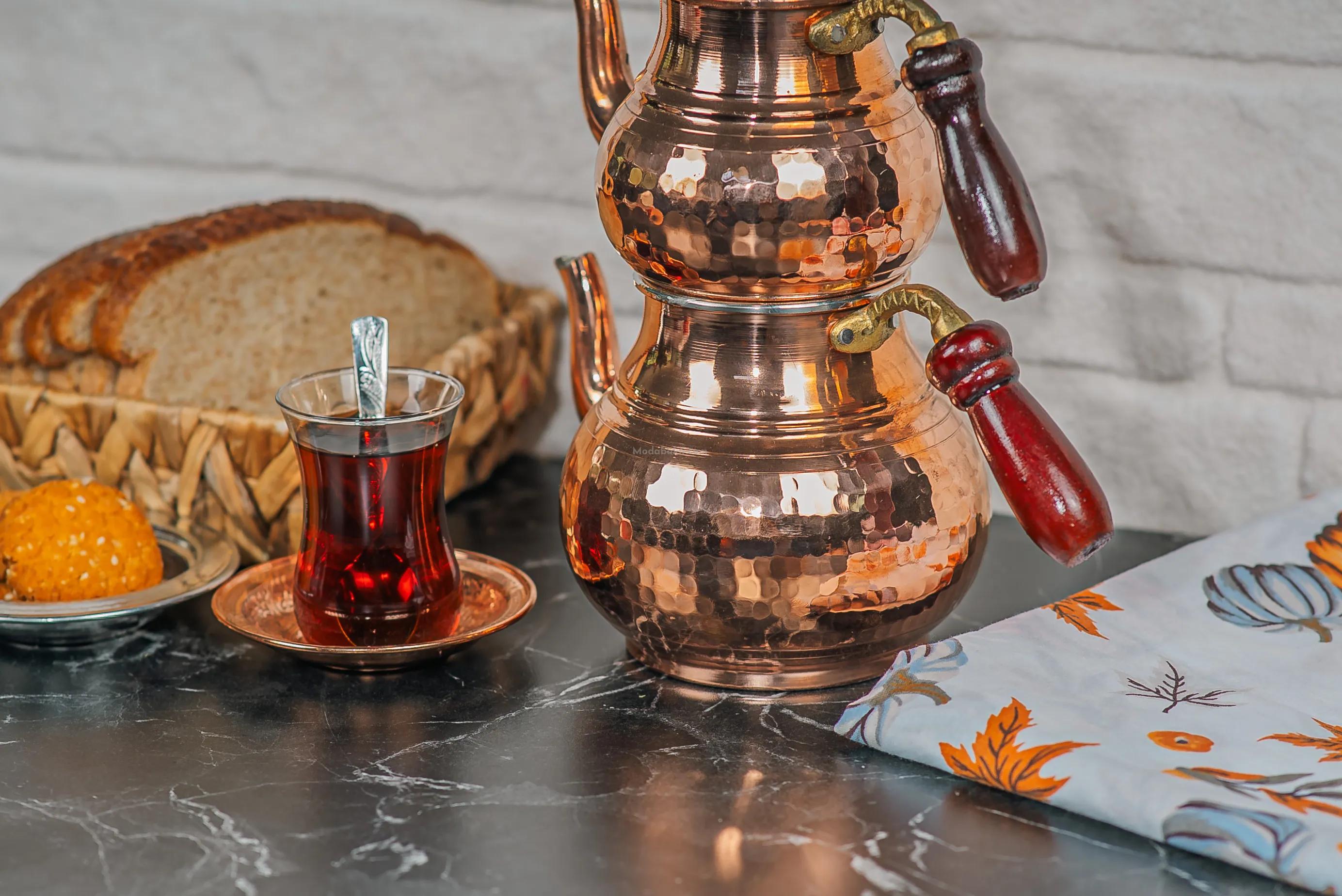 Midi Boy Bakır Çaydanlık - Görsel 3