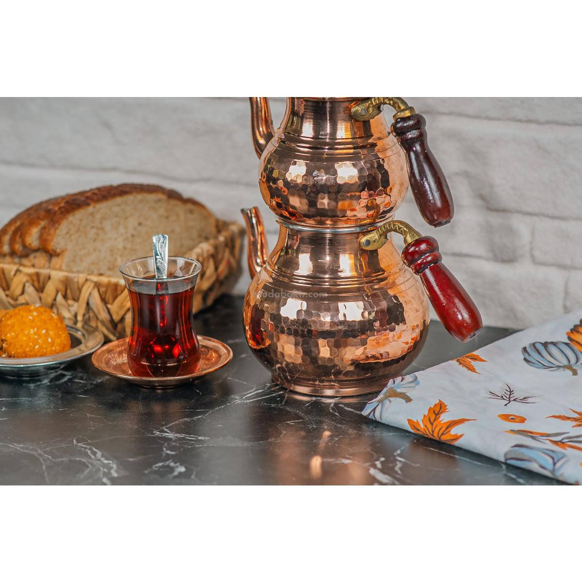 Midi Boy Bakır Çaydanlık - Görsel 3