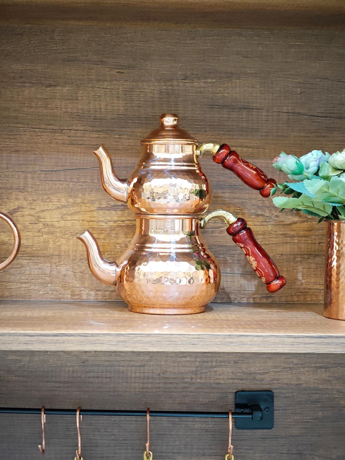 Midi Boy Bakır Çaydanlık - Görsel 5