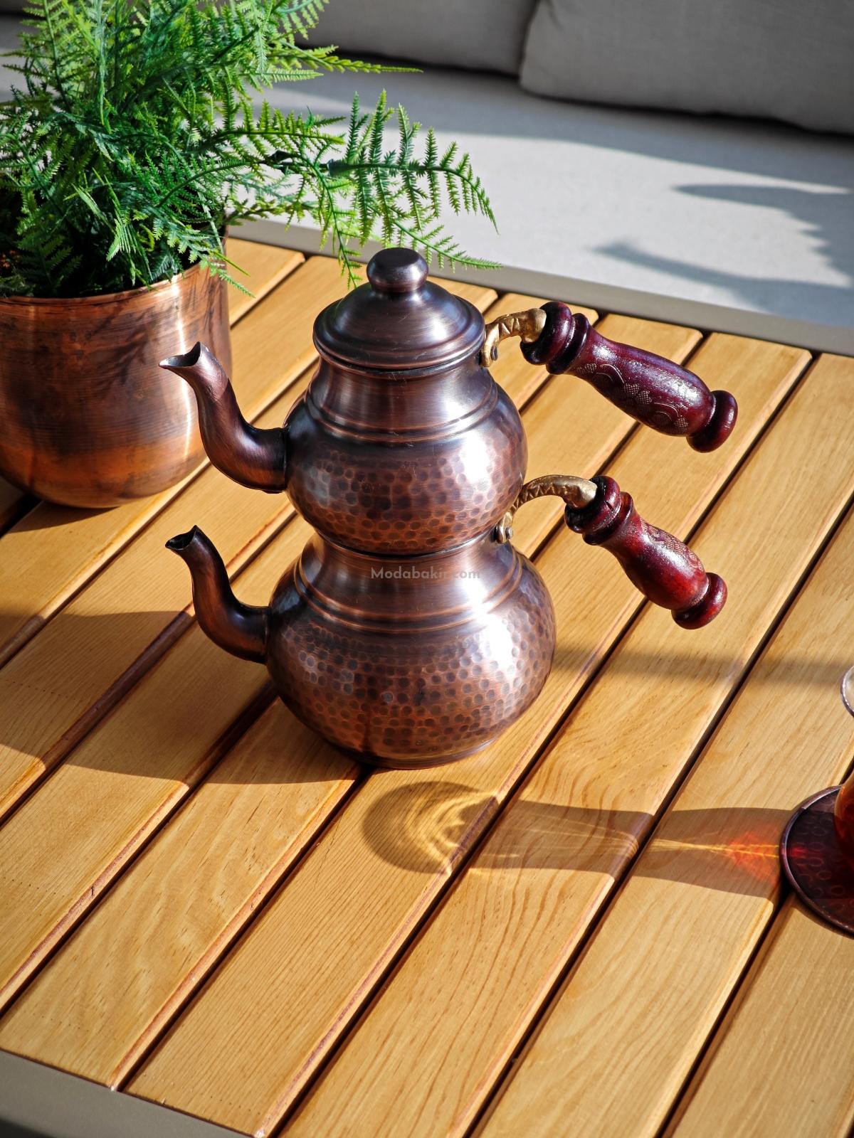 Mini Boy Bakır Çaydanlık Oksit - Görsel 3