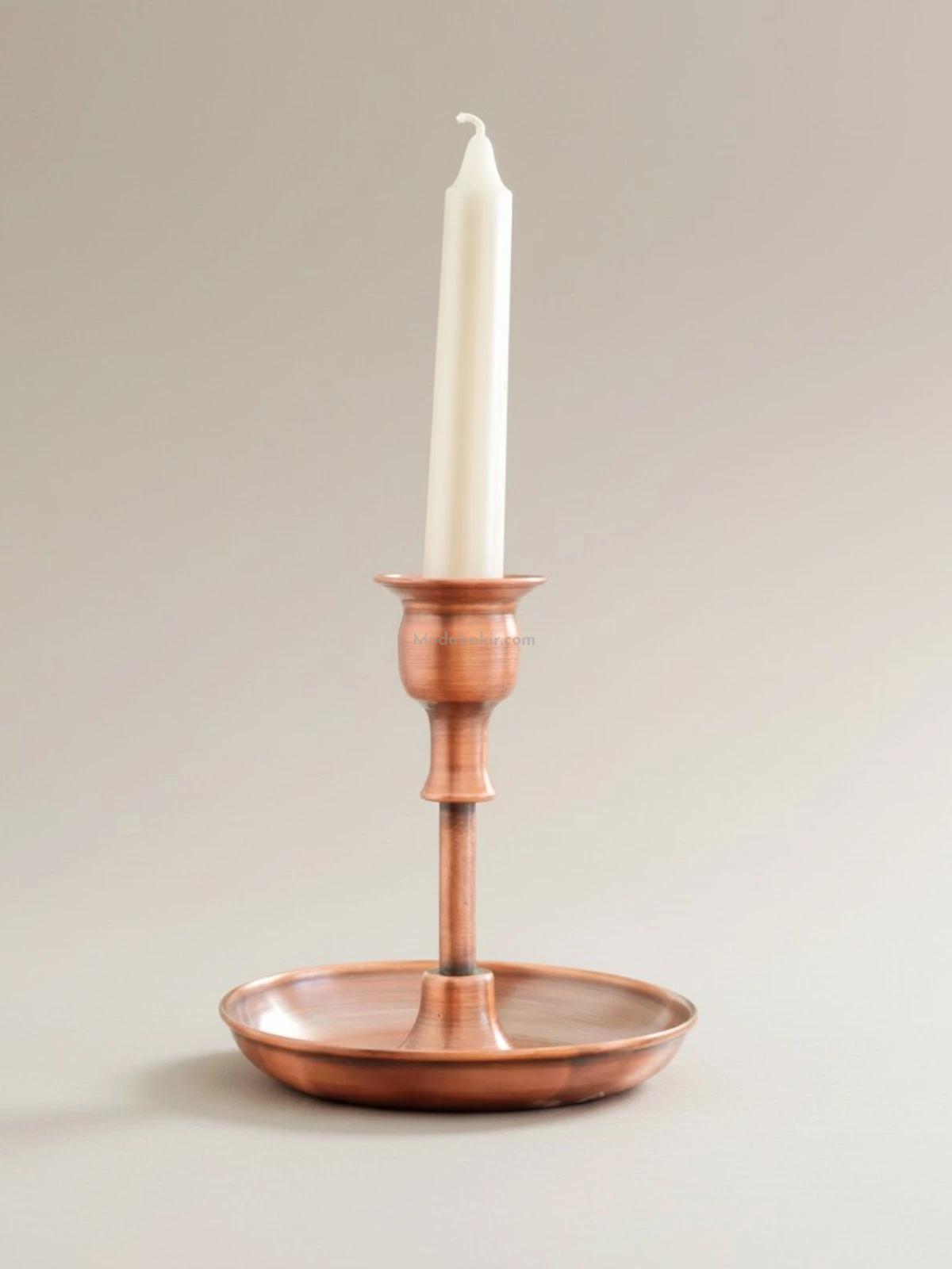 Moda Bakır Dekoratif Mumluk Oksit - Görsel 5