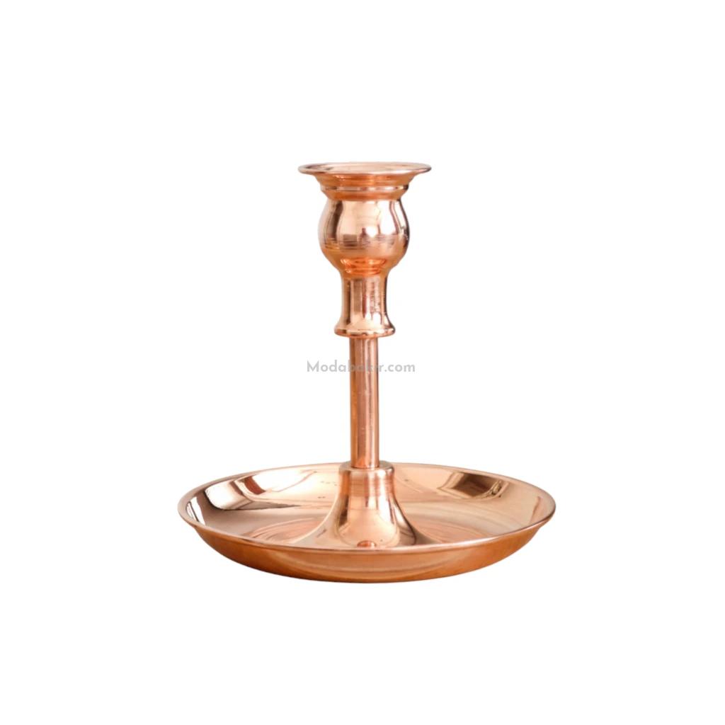 Moda Bakır Dekoratif Mumluk - Görsel 1