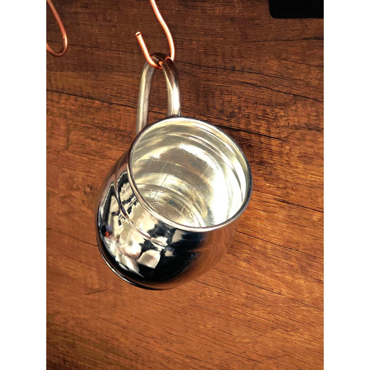 Moda Bakır Fıçı Bakır Bardak Gümüş - Görsel 2