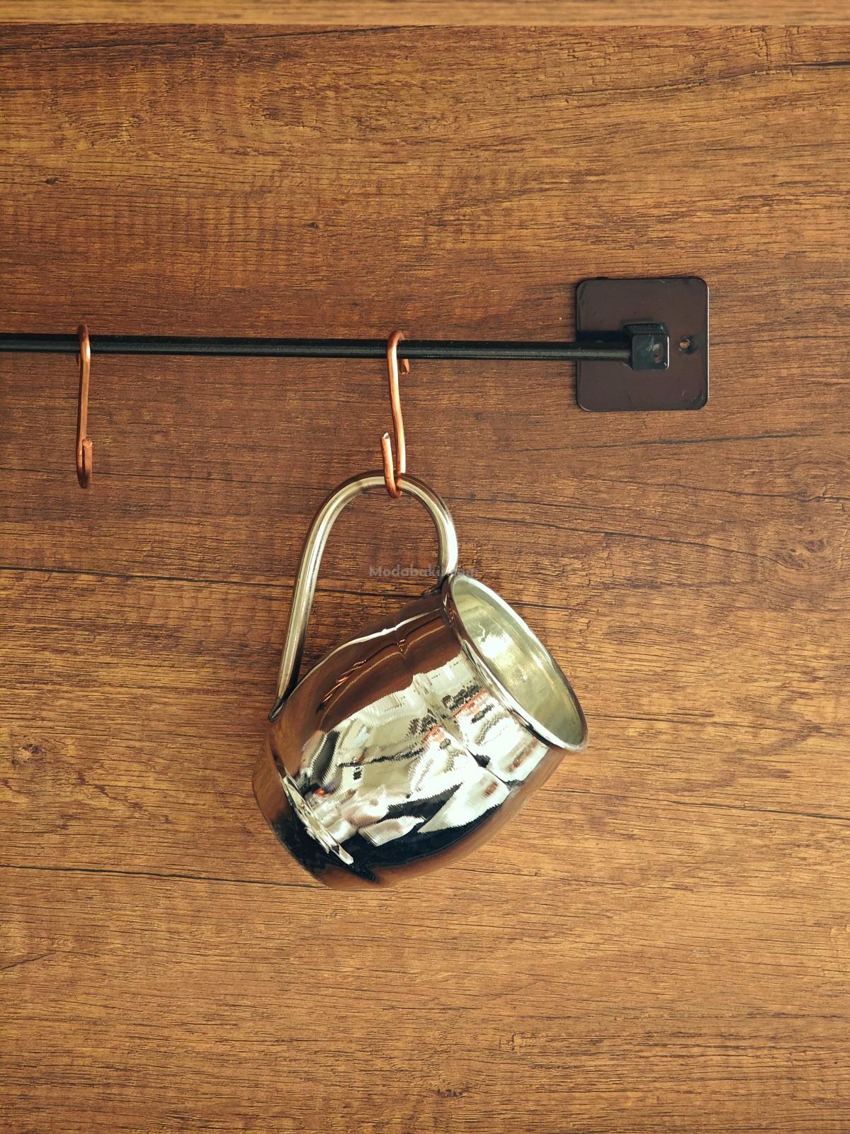 Moda Bakır Fıçı Bakır Bardak Gümüş - Görsel 3