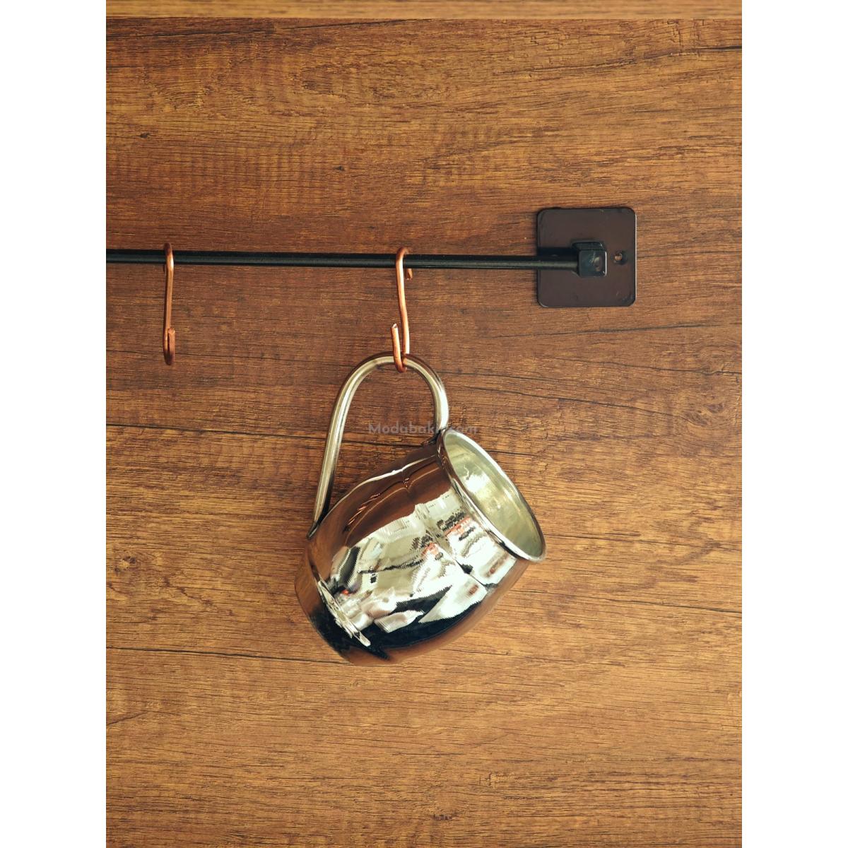 Moda Bakır Fıçı Bakır Bardak Gümüş - Görsel 3