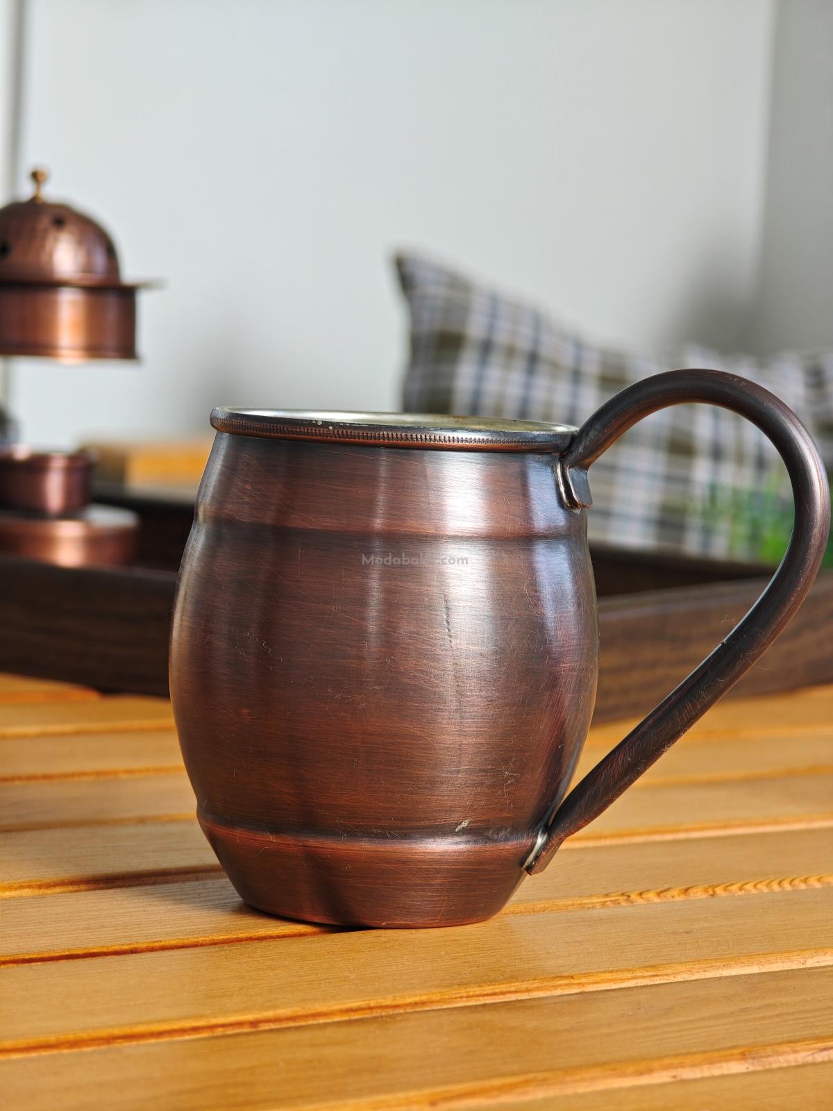 Moda Bakır Fıçı Bakır Bardak Oksit - Görsel 2