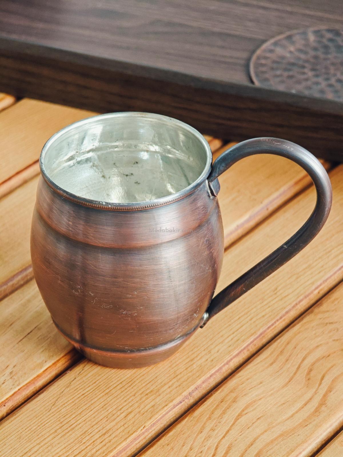 Moda Bakır Fıçı Bakır Bardak Oksit - Görsel 4