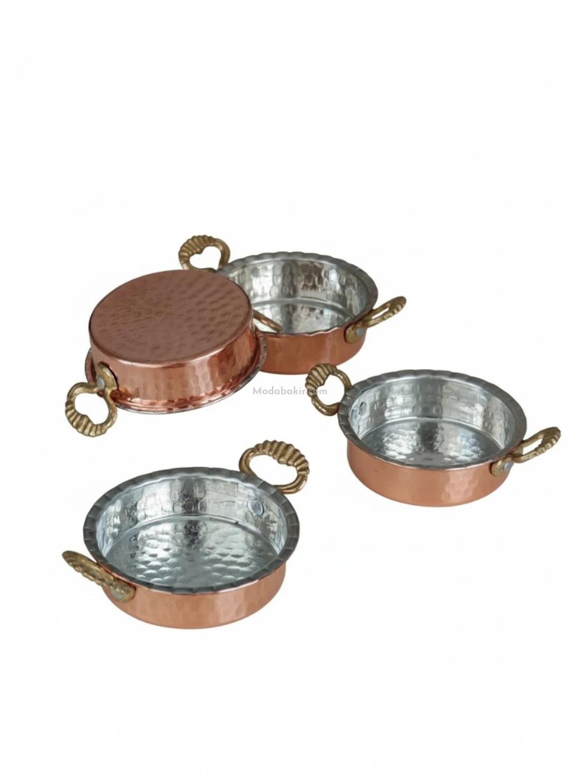 Moda Bakır Kahvaltılık Çerezlik Mini Tava Seti - Görsel 5
