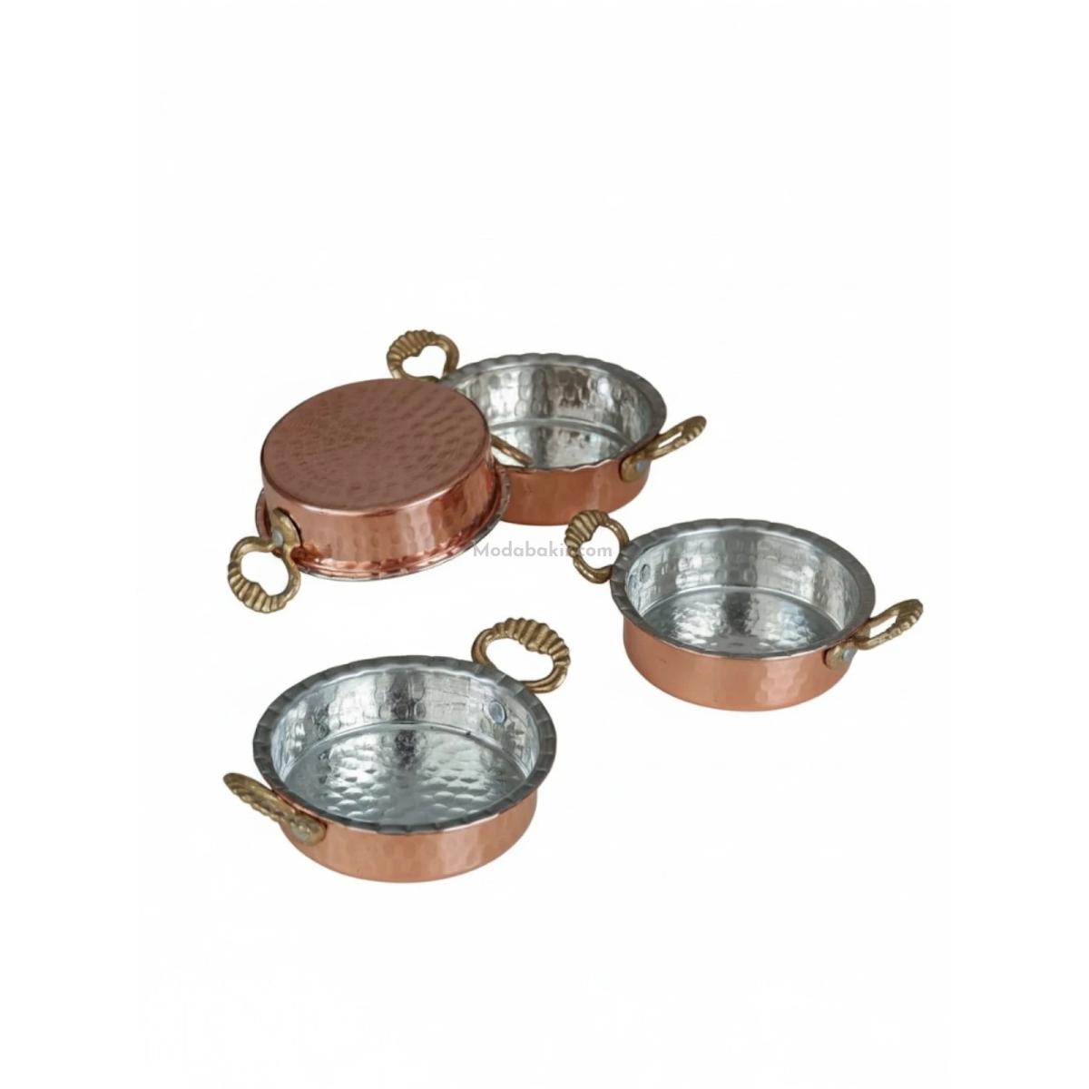 Moda Bakır Kahvaltılık Çerezlik Mini Tava Seti - Görsel 5