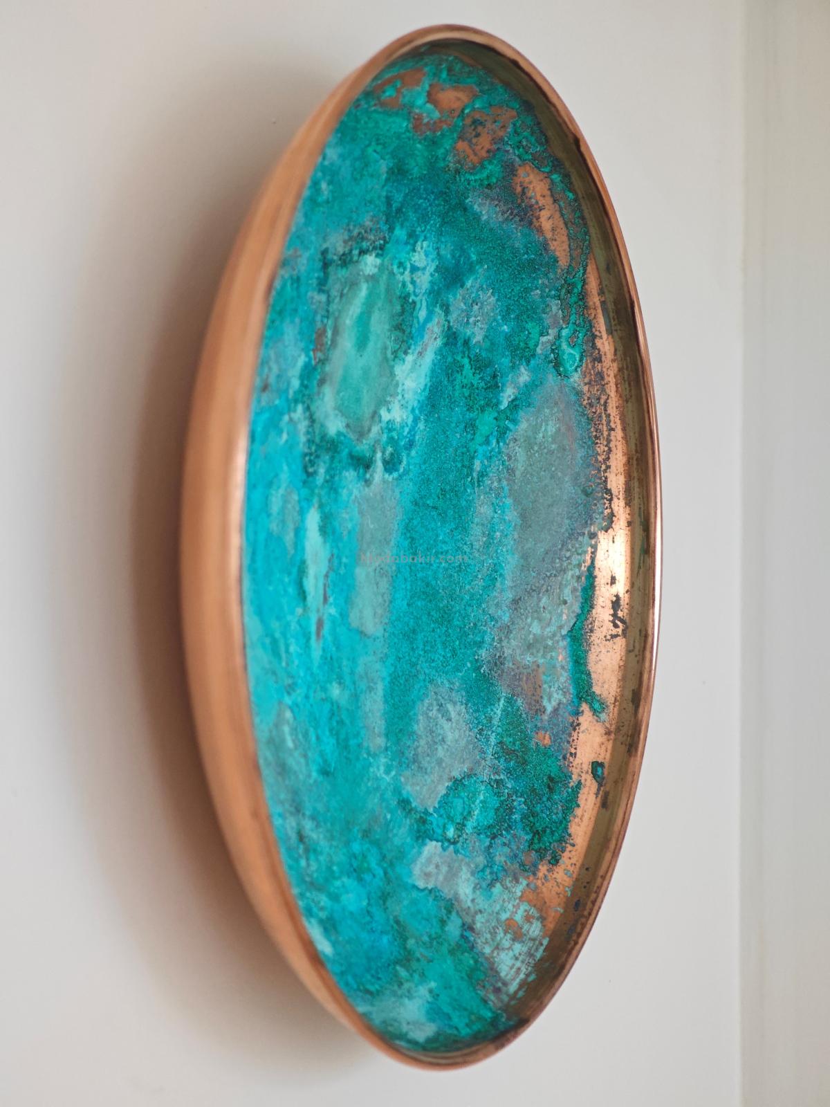 Moda Bakır Patina Duvar Tabağı Dekorasyon - Görsel 5