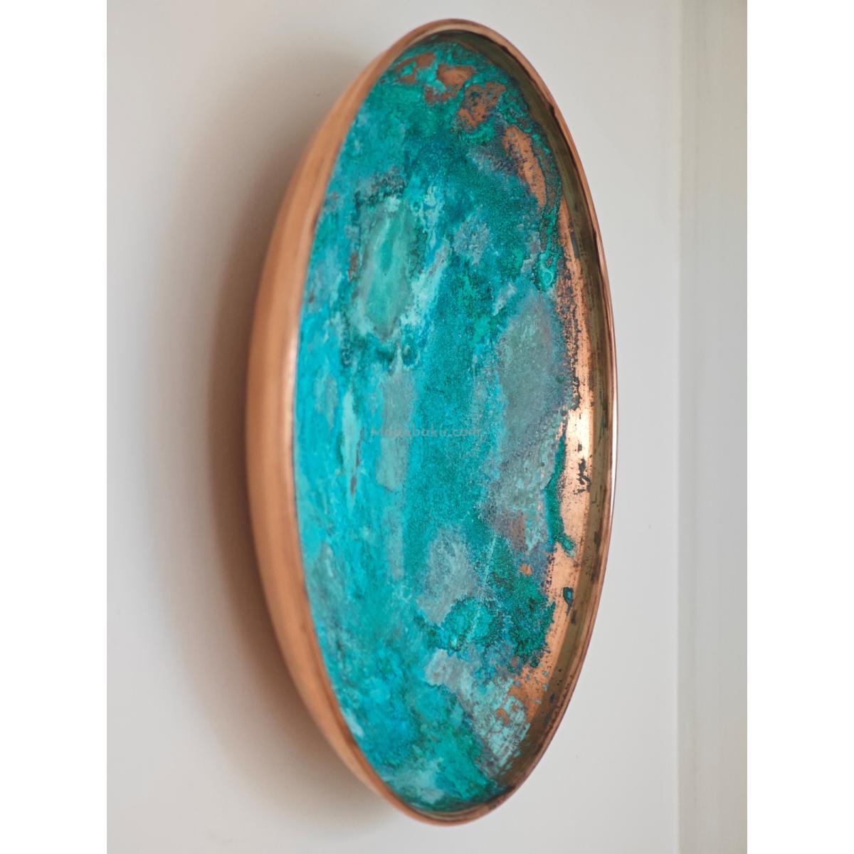 Moda Bakır Patina Duvar Tabağı Dekorasyon - Görsel 5