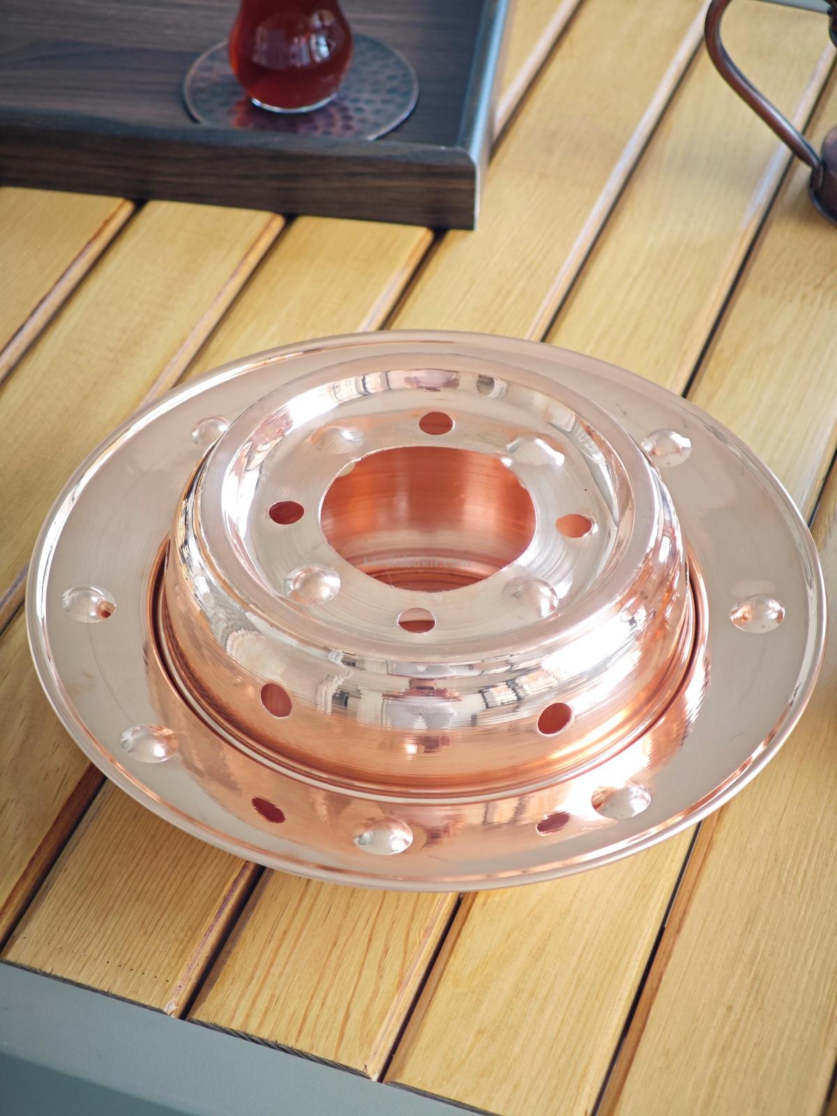 Osmanlı Ocaklı Bakır Çaydanlık Takımı Balkon Sefası Orta Boy - Görsel 3