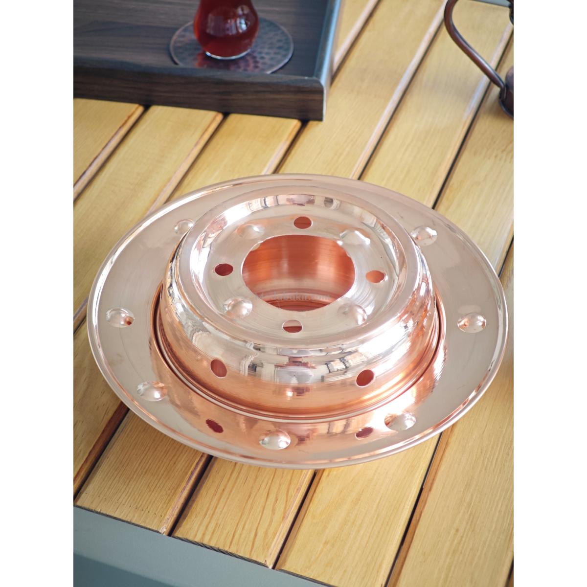 Osmanlı Ocaklı Bakır Çaydanlık Takımı Balkon Sefası Orta Boy - Görsel 3