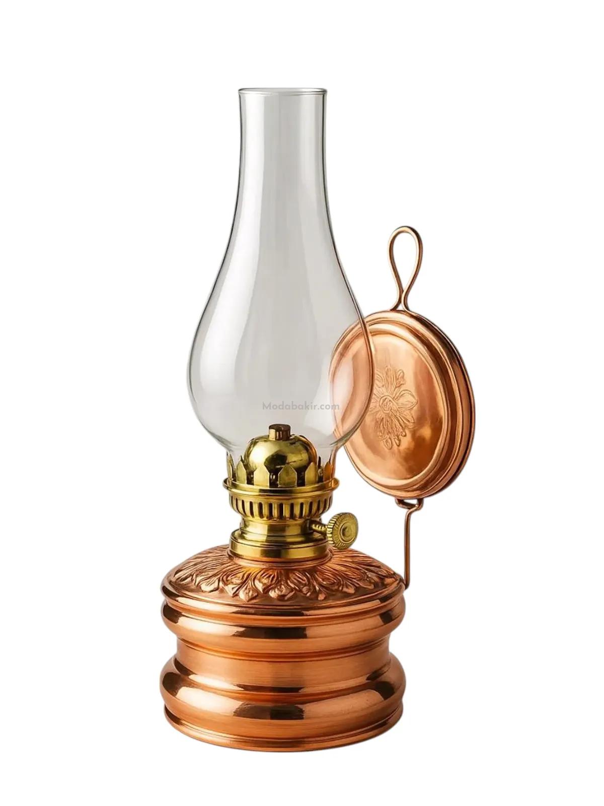 Otantik Bakır Gaz Lambası - Görsel 1
