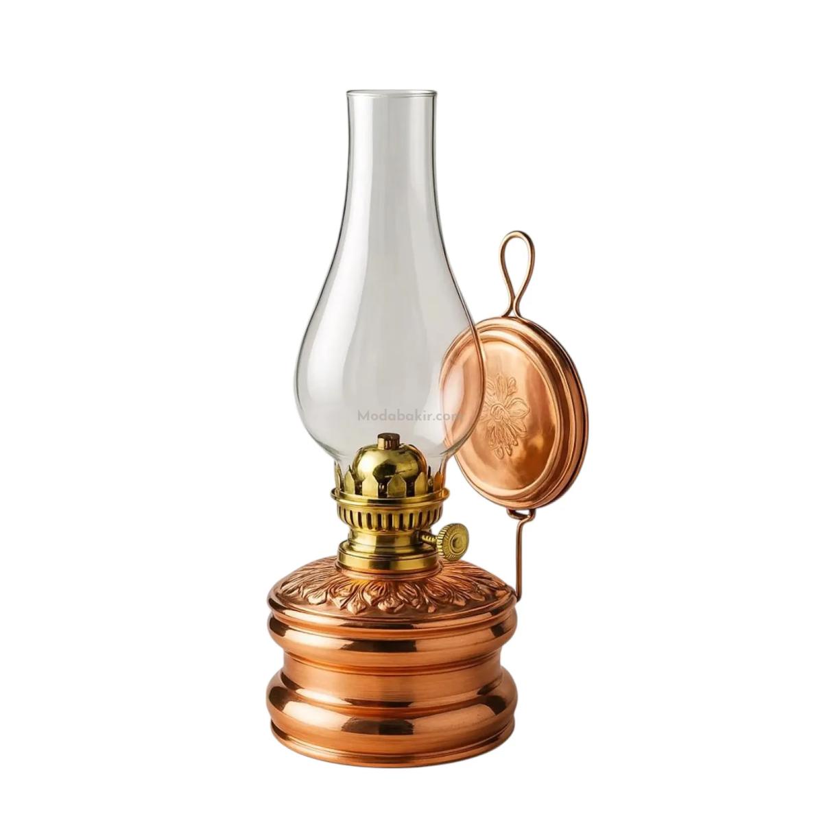 Otantik Bakır Gaz Lambası - Görsel 1
