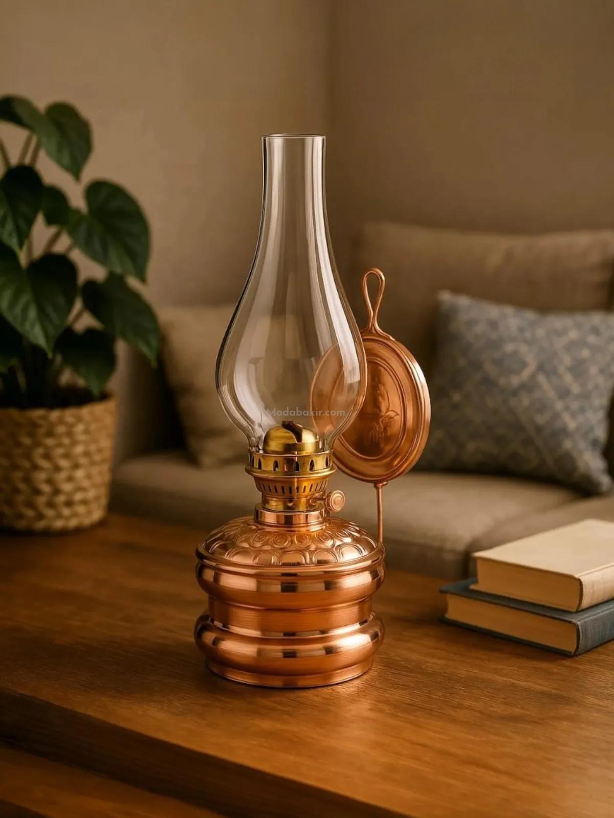 Otantik Bakır Gaz Lambası - Görsel 2