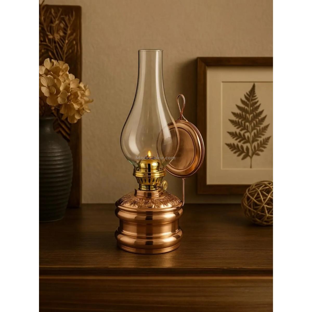 Otantik Bakır Gaz Lambası - Görsel 5