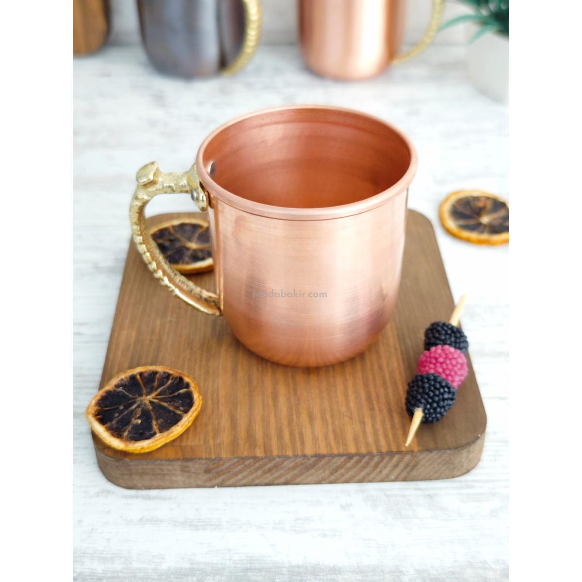 Saf Bakır Kupa Bardak Kırmızı - Görsel 2