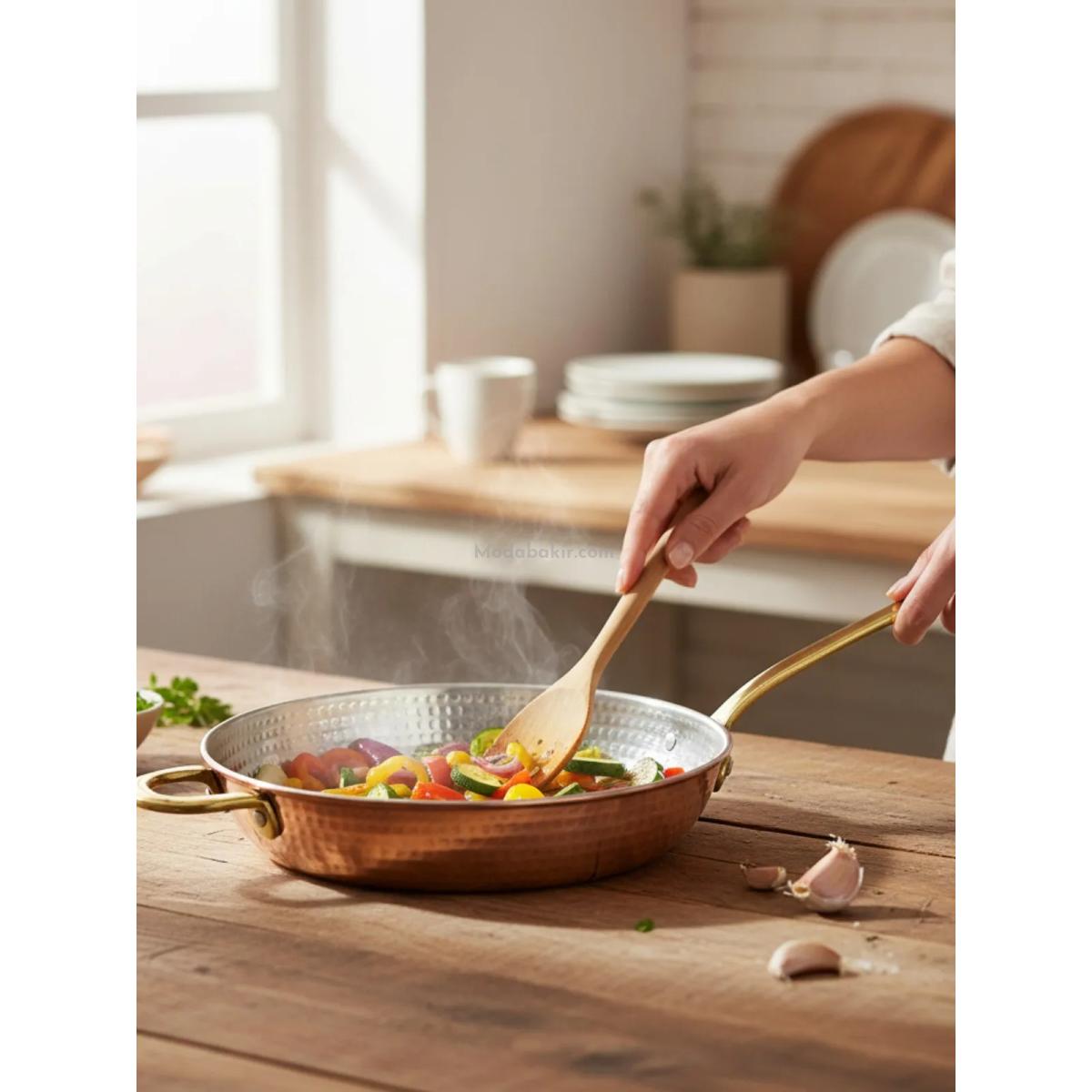 Tek Kulplu Bakır Sos Tavası 27 cm - Görsel 2