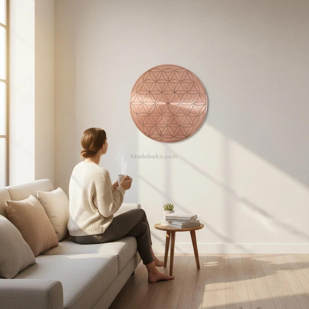 Yaşam Çiçeği Duvar Süsü Bakır - Görsel 2