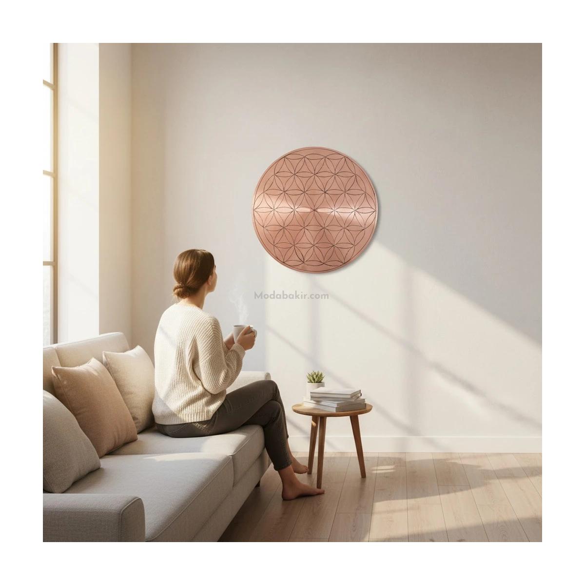 Yaşam Çiçeği Duvar Süsü Bakır - Görsel 2