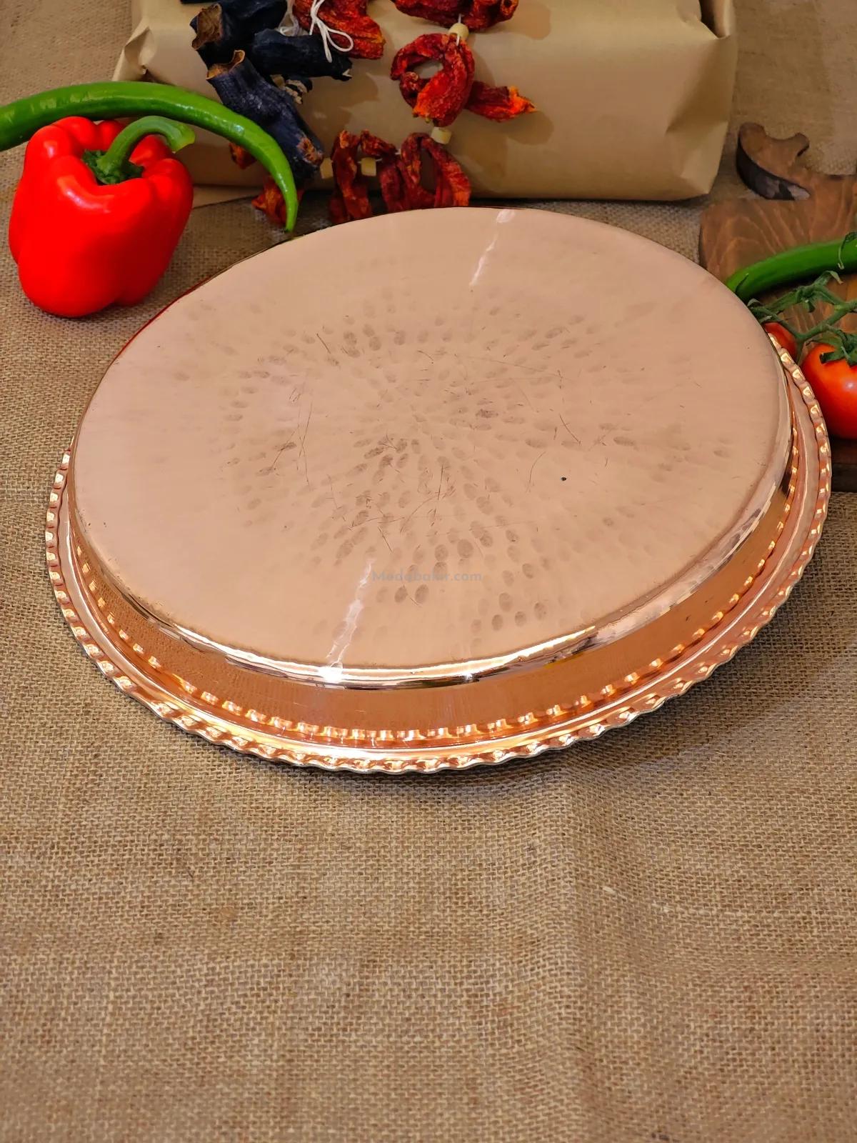 Yuvarlak Bakır Fırın Tepsisi 40 Cm - Görsel 4