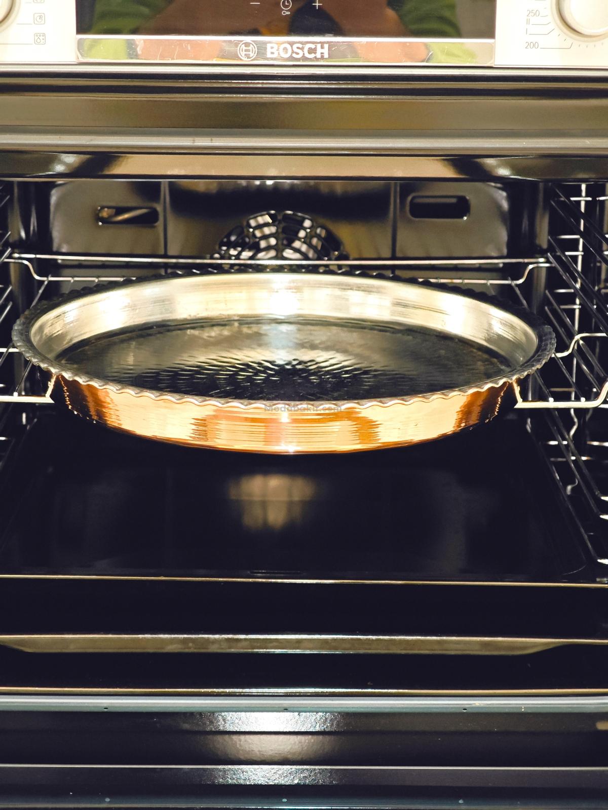 Yuvarlak Bakır Fırın Tepsisi 40 Cm - Görsel 6