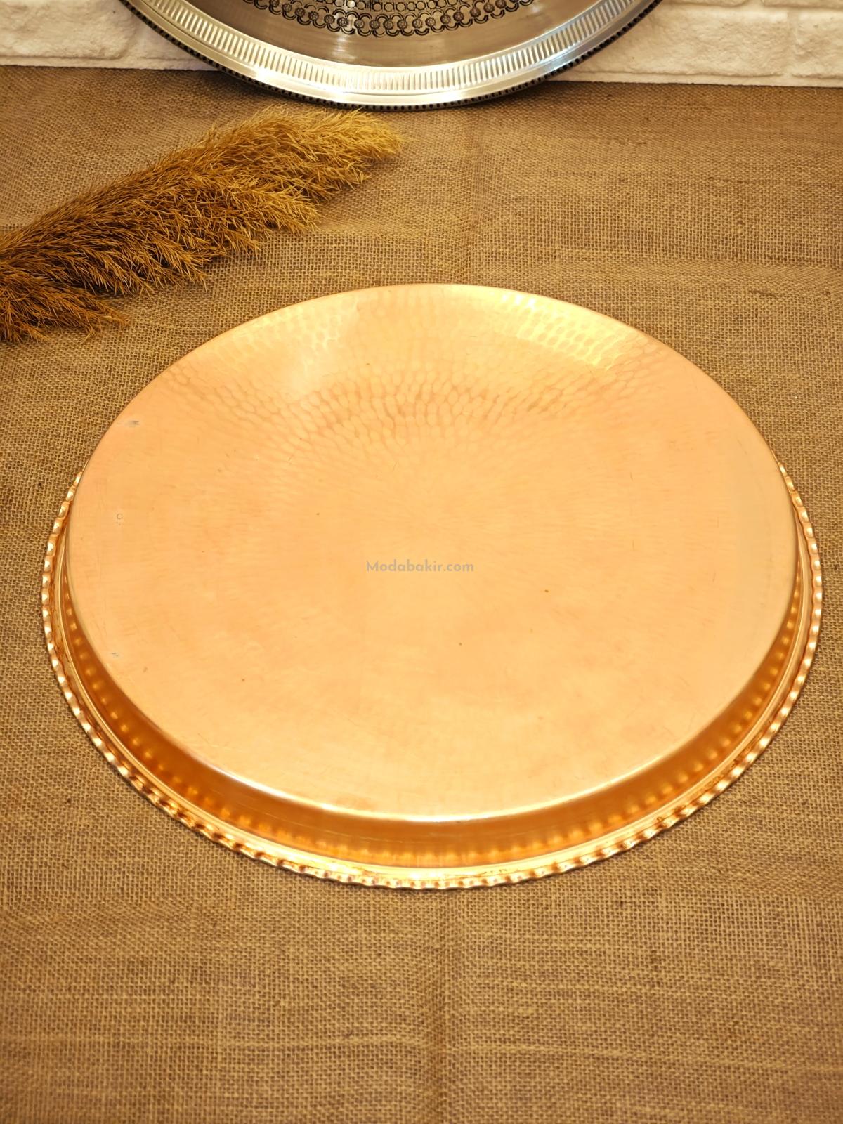 Yuvarlak Bakır Fırın Tepsisi 44 Cm - Görsel 4