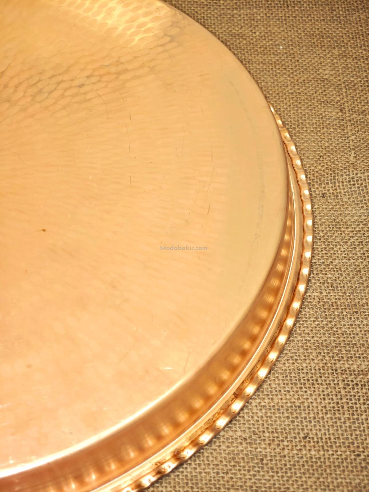 Yuvarlak Bakır Fırın Tepsisi 50 Cm - Görsel 6