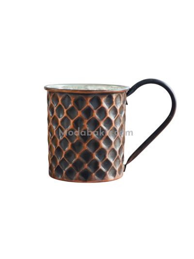 Handmade  Copper Mug with Handle - Oxidized 450 ml 