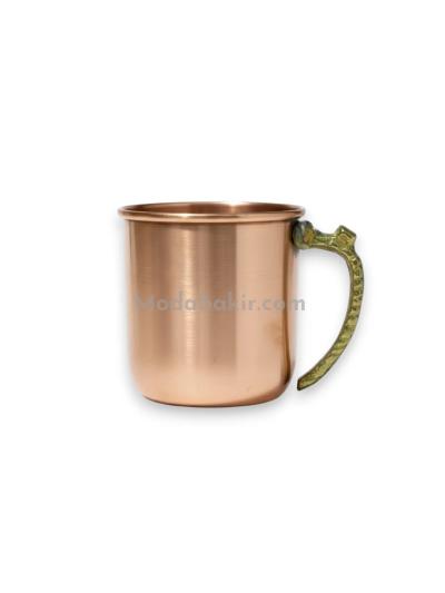 Moda Bakır Premium 400 ml Artisan Hand-Forged Solid Copper Mug (Matte Finish)
