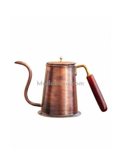 Oxidized Copper Gooseneck Teapot 