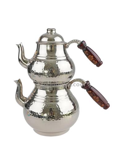 Silver On Copper Tea Pot (Large Capacity)