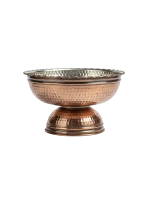 Handmade Oxidized Copper Pedestal Bowl